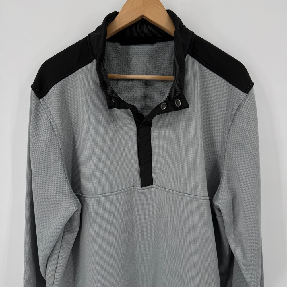 Under Armour Golf ColdGear 2XL Mens Gray Black Snap Pullover Sweatshirt